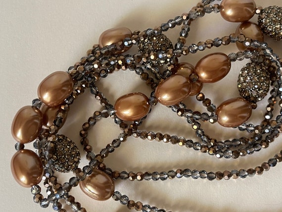 HEIDI DAUS faux pearls  metallic gold, topaz bead… - image 6