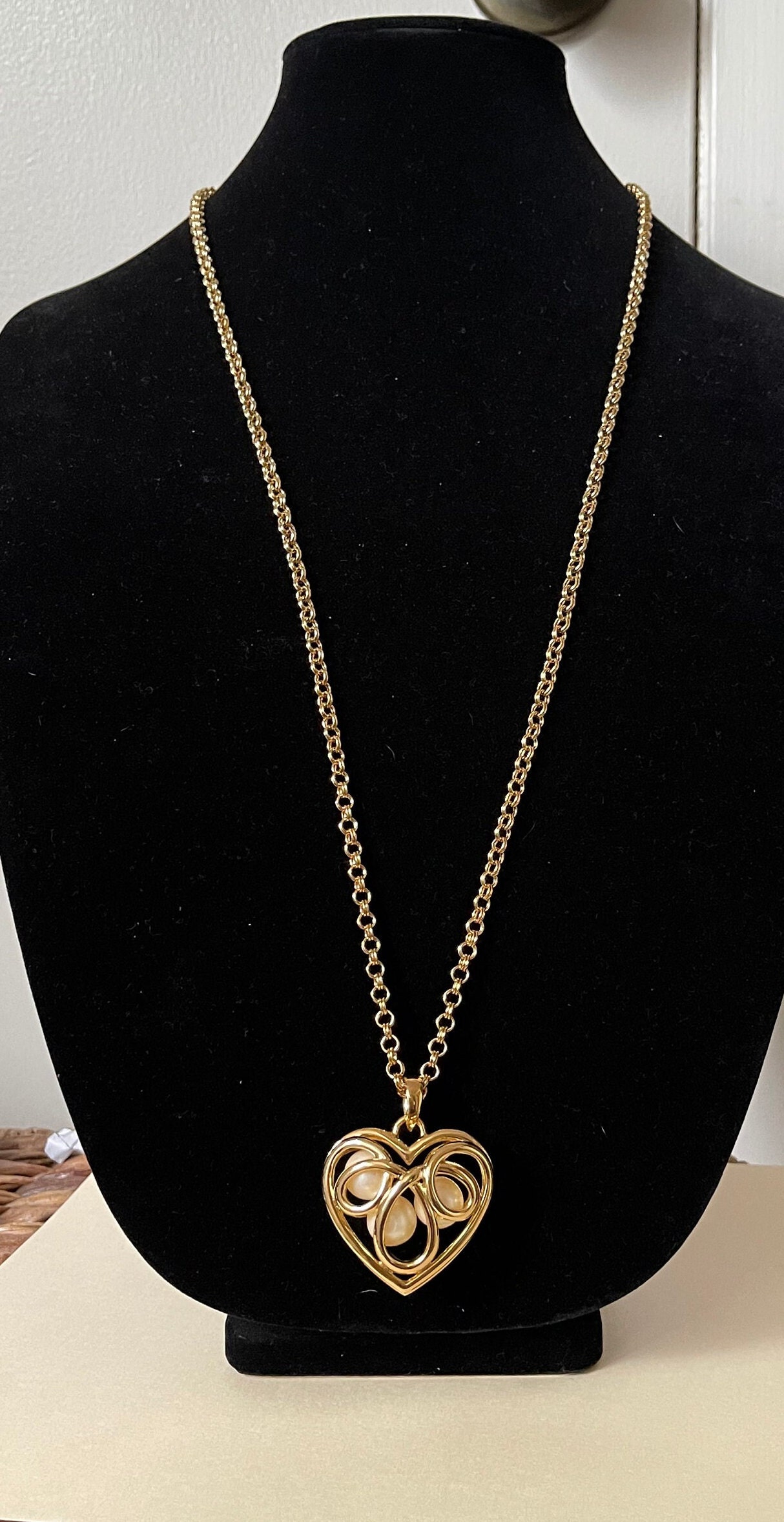 Erwin Pearl Faux Pearl Heart Pendant With Chain, Necklace