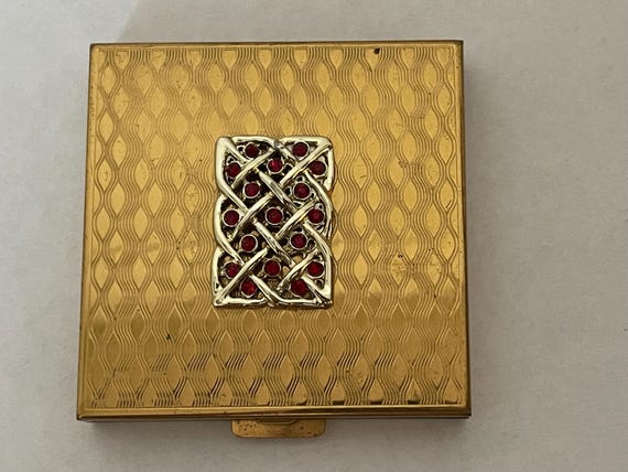 Volupte Powder Compact Ruby Red rhinestone, cold … - image 2