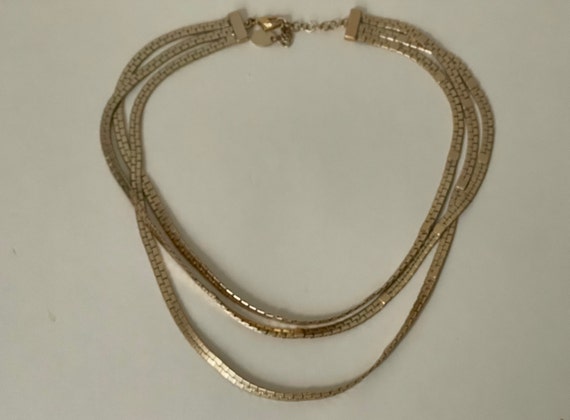 AK Anne Klein triple chain, matte gold, satin gold - image 5