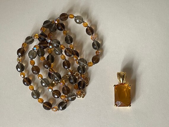 Joan Rivers Topaz Czech glass beaded necklace wit… - image 3