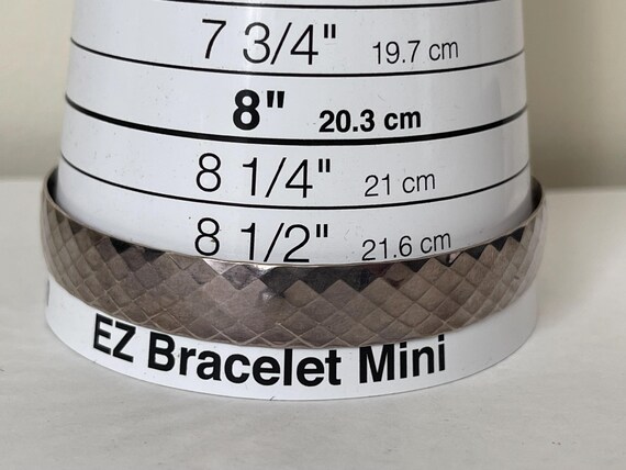 Sterling silver 925 diamond pattern bangle bracel… - image 3