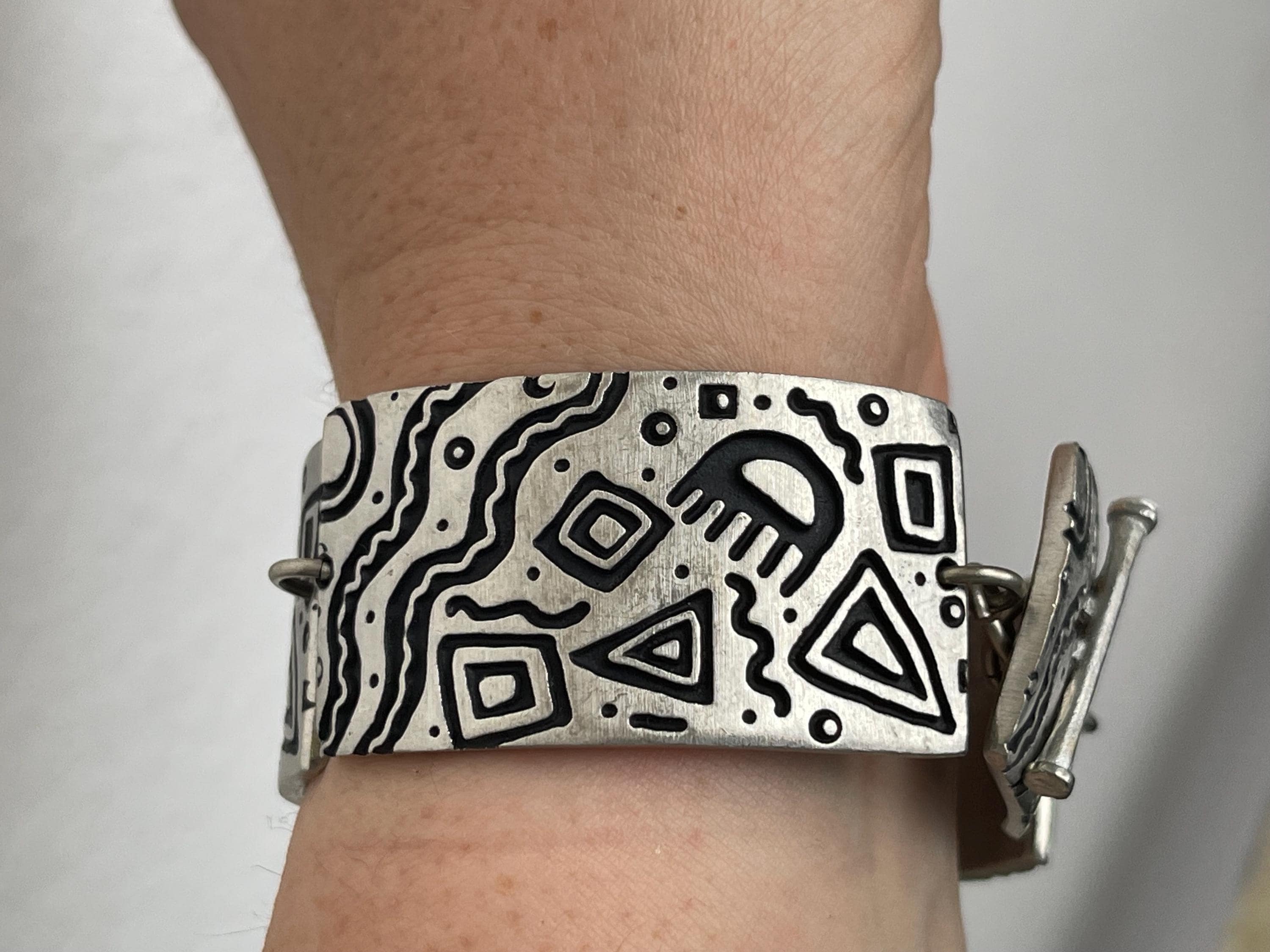 Alice Seely Abstract, Modernist Panel Link Bracelet Pewter - Etsy