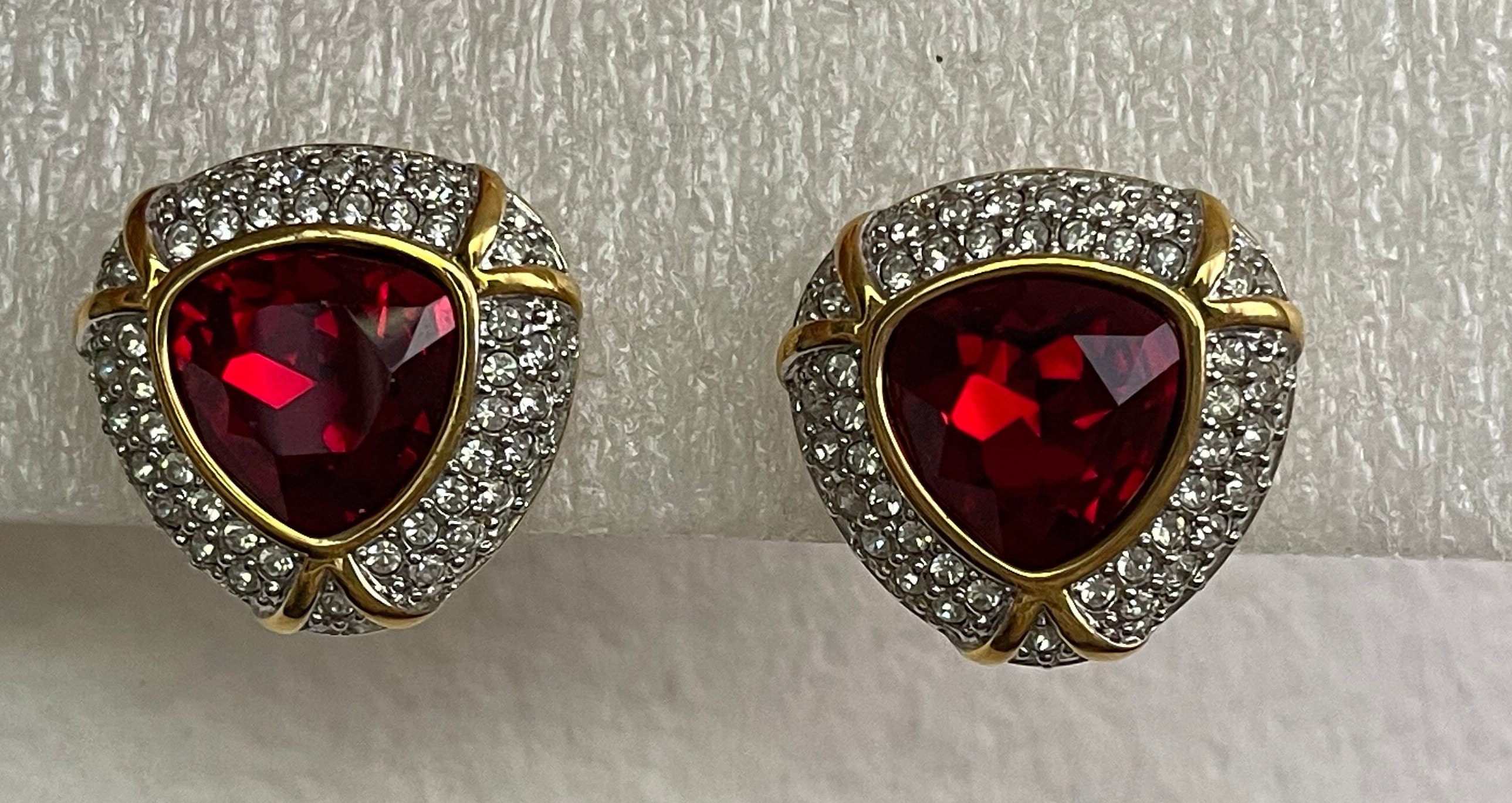 Swarovski red swan earrings deals