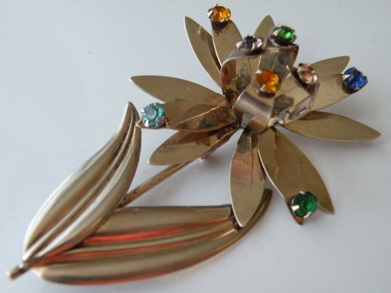 Sterling silver flower pin brooch Spinner flower W