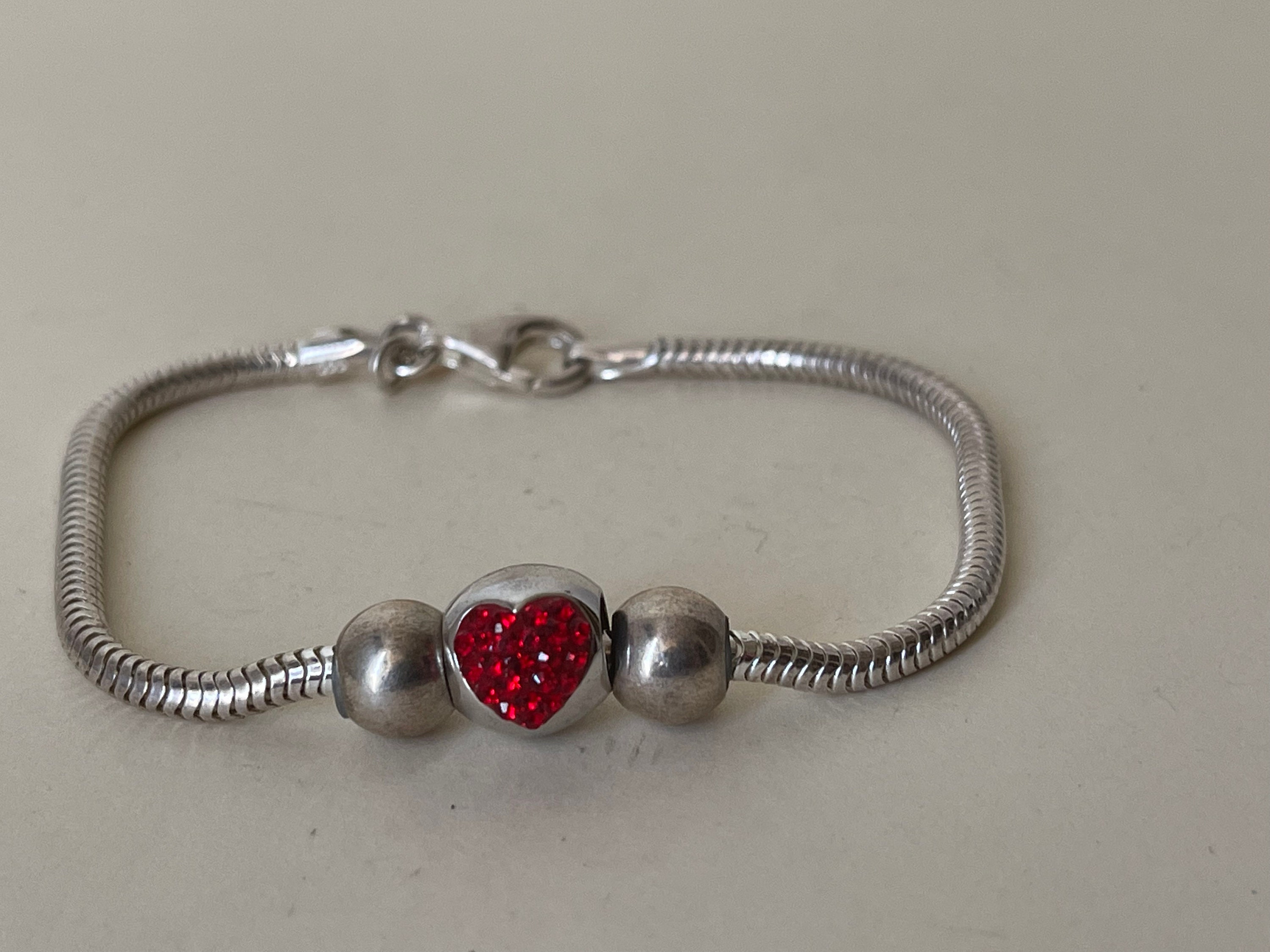 Buy Zable Italy Sterling Silver 925 Heart Charm Bracelet