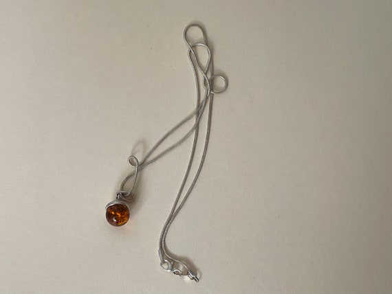 Sterling silver 925 genuine  amber ball, acorn  p… - image 6