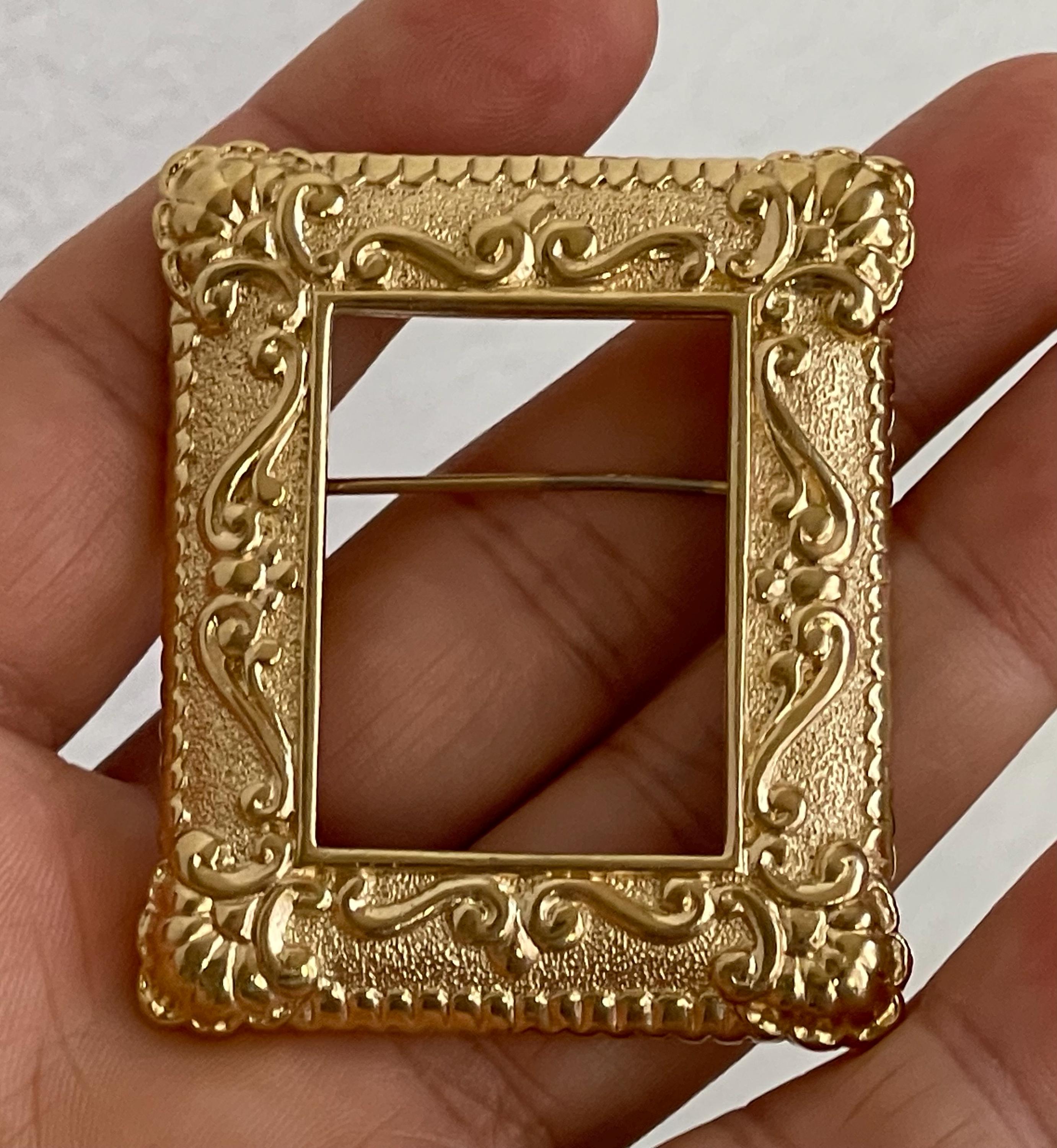Givenchy Gold Plated Frame Style Brooch. Baroque Picture Frame. - Etsy