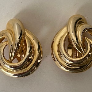 Erwin Pearl P.E.P swirl gold plated clip-on earrings
