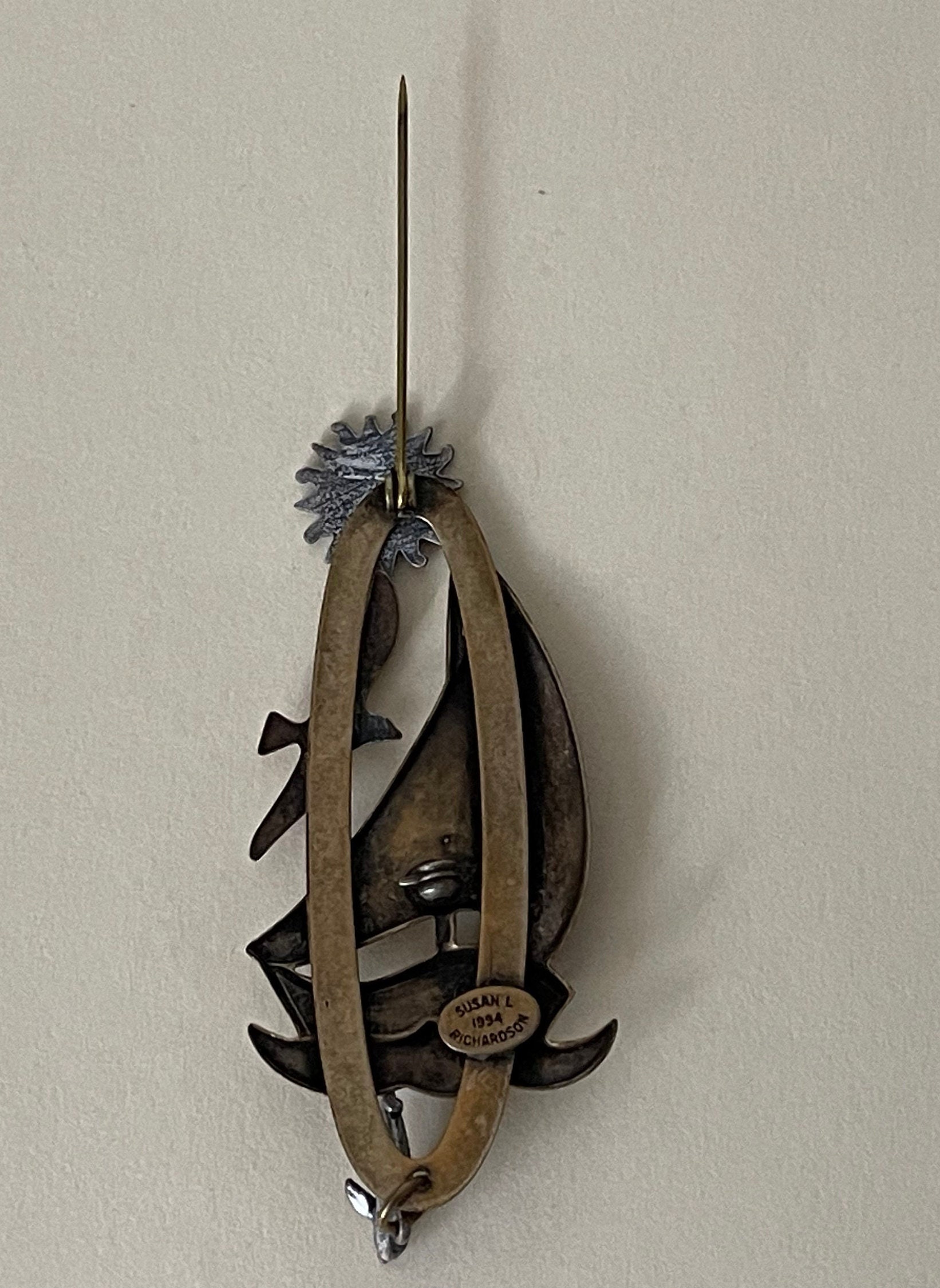 Susan L Richardson Mixed Metals Sailboat Brooch - Etsy