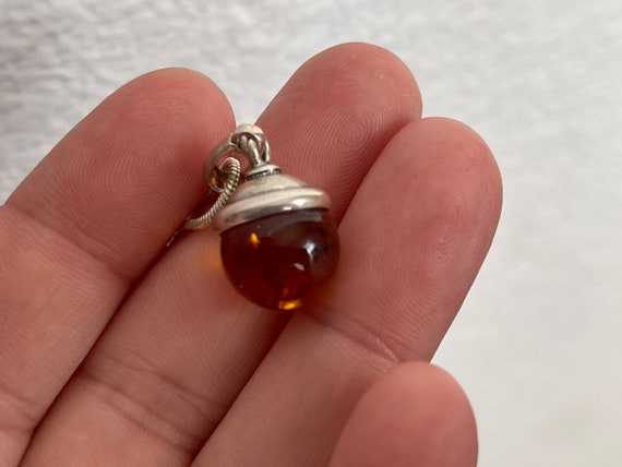 Sterling silver 925 genuine  amber ball, acorn  p… - image 5