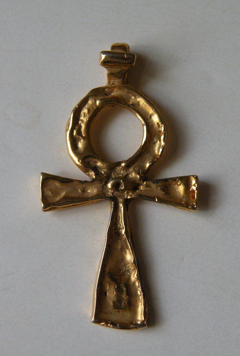 Sterling silver vermeil Ankh pendant. Handmade. image 1