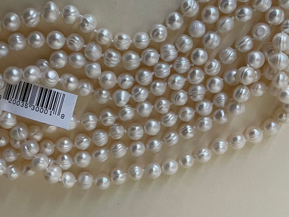Pearl Hand Knotted 64 inches Long Strand Necklace… - image 1