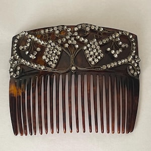 Antique or Vintage Art Deco rhinestone, celluloid hair comb