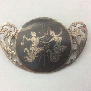 Siam Niello sterling zilver 925 dansers broche. Thailand