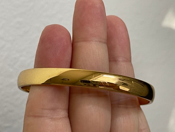 Monet gold plated bangle bracelet  2 7/16" diamet… - image 1