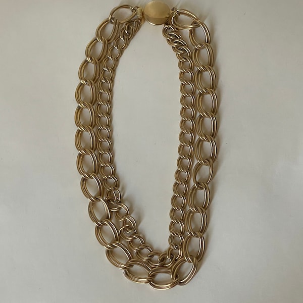 Vendome  gold plated double  chain necklace 15.5"