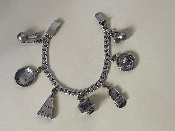 Sterling silver 925  Mexico Charm Bracelet  Eagle… - image 4