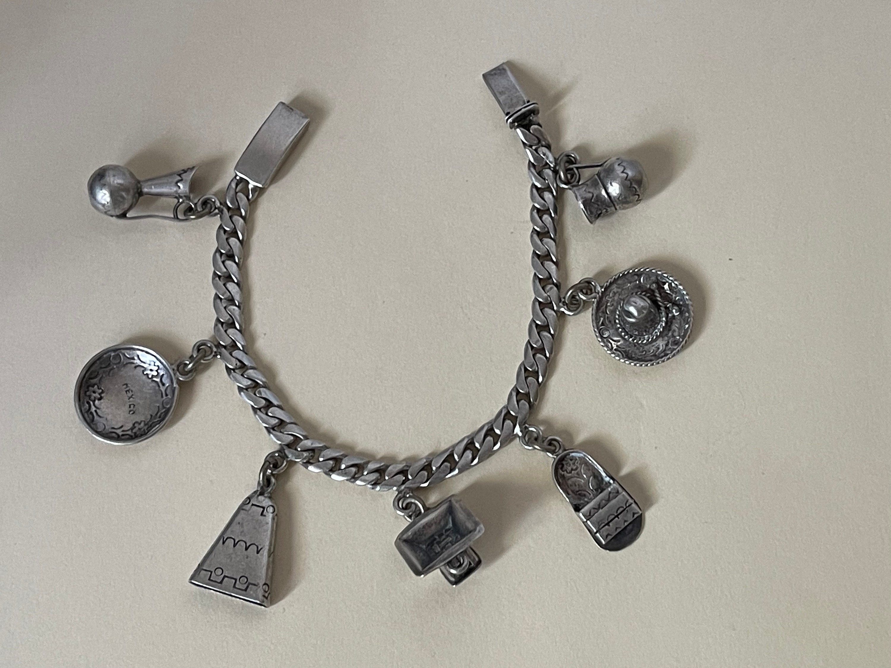 Sterling Silver 925 Mexico Charm Bracelet Eagle 19 - Etsy