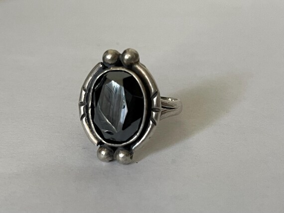 Native American 950 silver hematite ring. Sun mar… - image 8