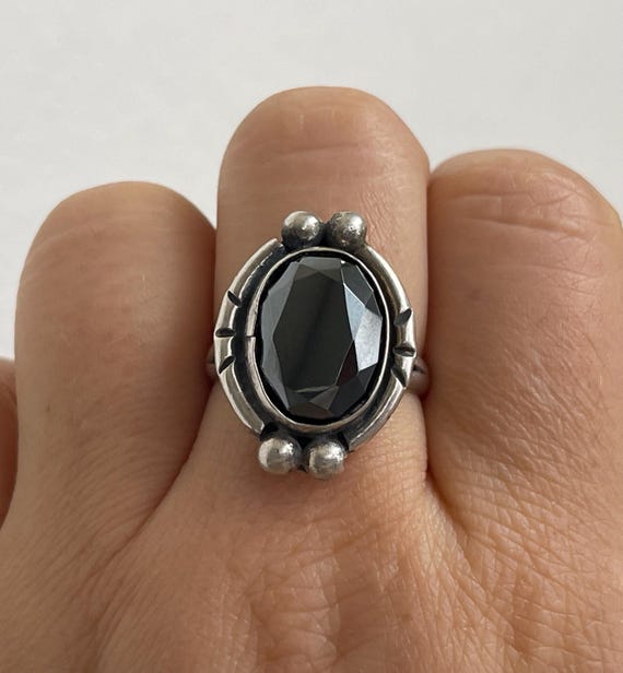 Native American 950 silver hematite ring. Sun mar… - image 3