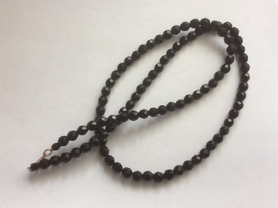 Hobe faceted black glass beaded necklace 1970-s. - image 6