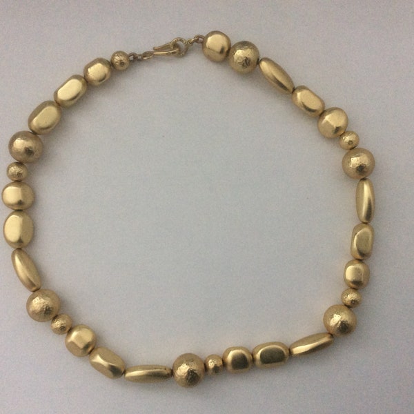 Ralph Lauren RLL gold beaded necklace 17.75"