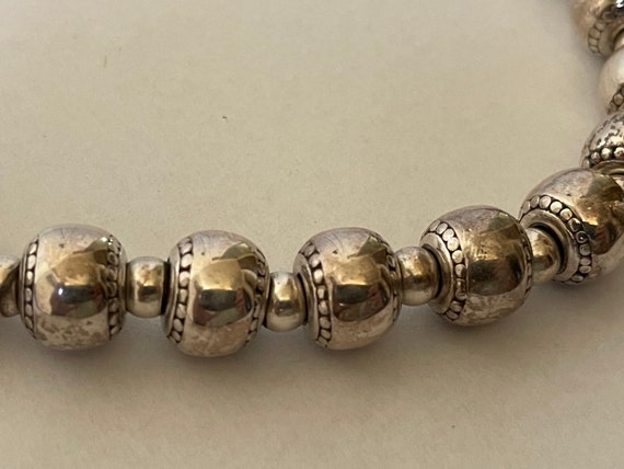 Sterling Silver 925 Ball Bead Necklace 6mm , 13mm… - image 3