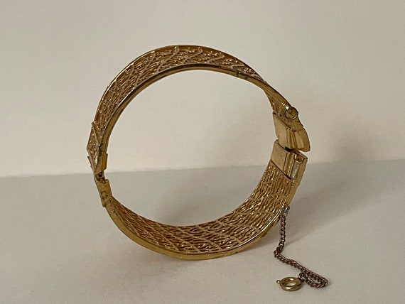 Corocraft gold plated filigree, open work bangle,… - image 8