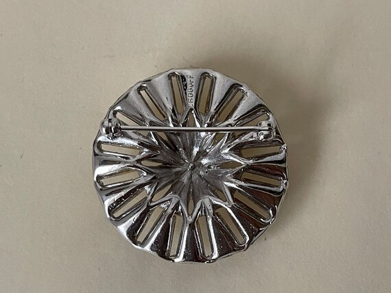 Bogoff clear flower, trapezoid rhinestone brooch - image 2