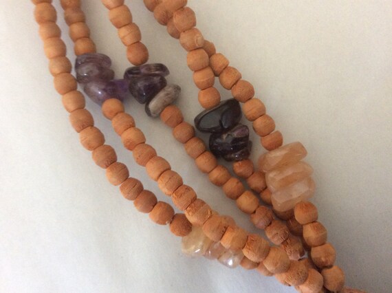 Vintage Mexican clay, wood, amethyst, agate beade… - image 9