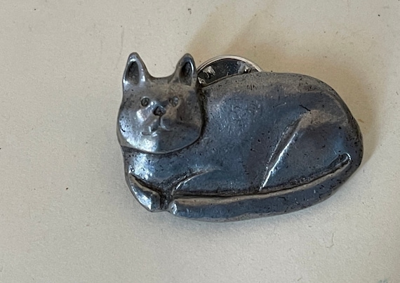 Barker pewter cat pin 1996 - image 2