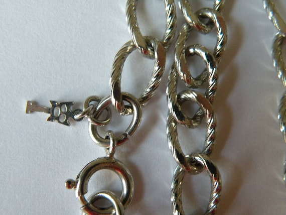 Trifari silver plated chain 60" - image 2