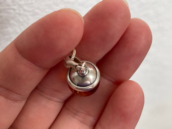 Sterling silver 925 genuine  amber ball, acorn  p… - image 4