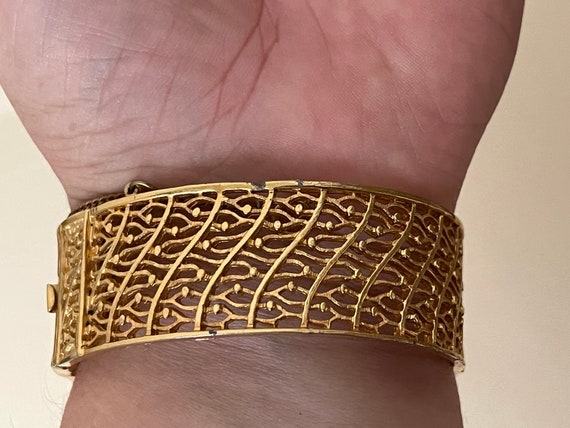 Corocraft gold plated filigree, open work bangle,… - image 3