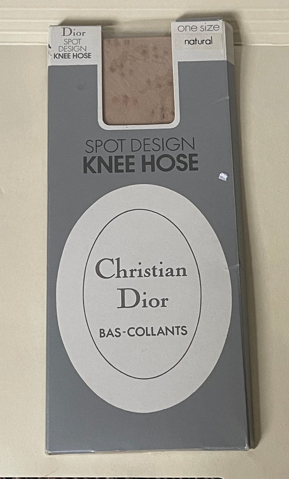 Christian Dior spot design knee hose Natural color