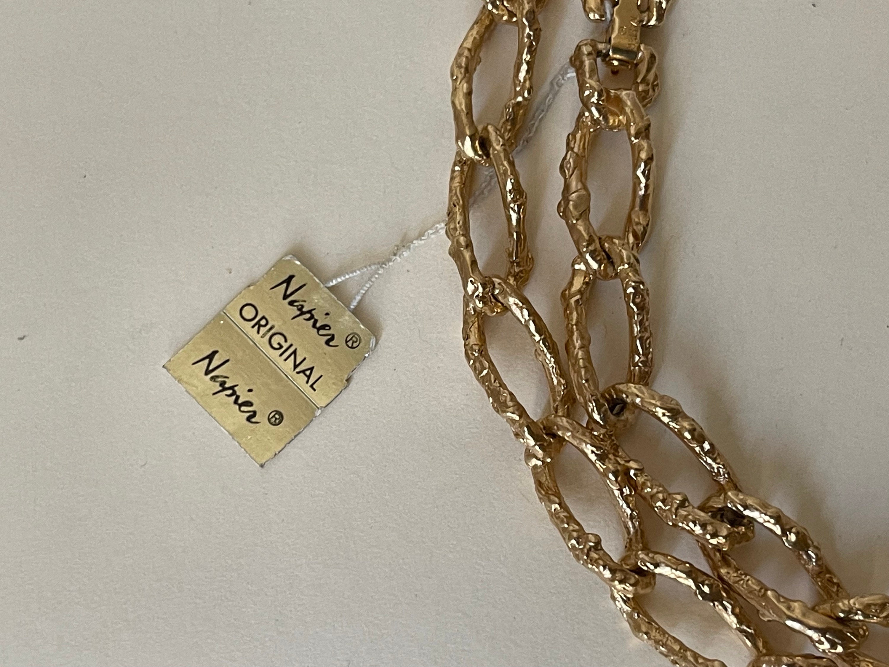 Vintage Goldplated Signed Napier Pendant Necklace | PILGRIM NEW YORK
