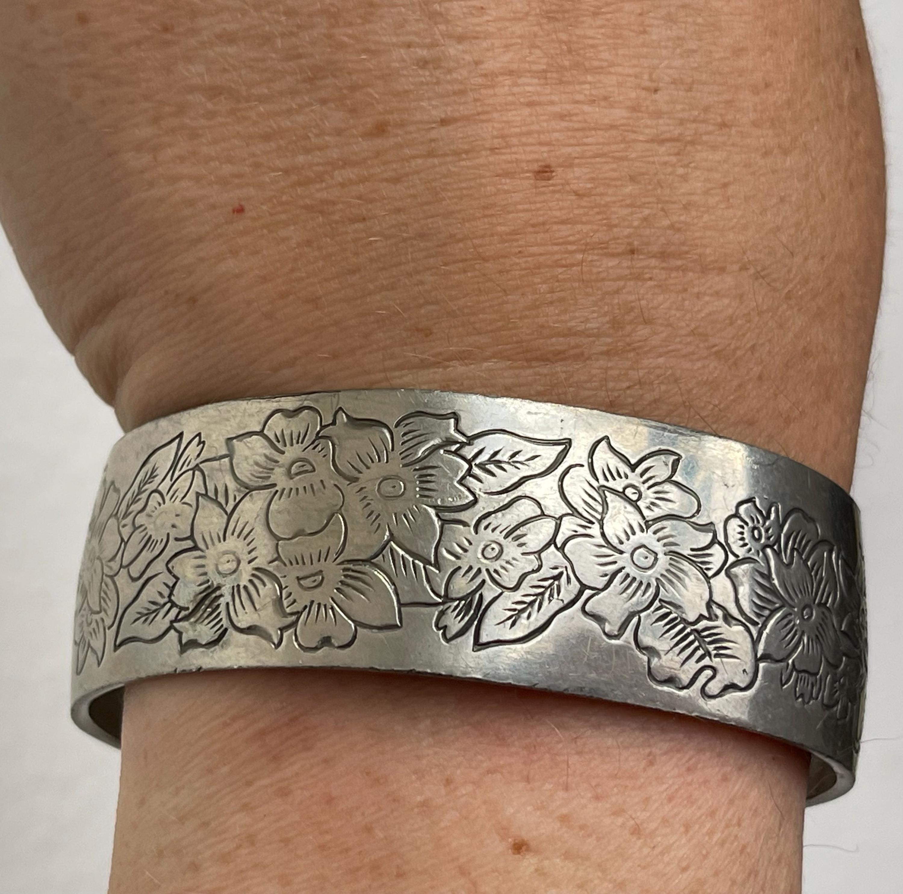 Kirk Stieff Pewter Violet 900 2 Cuff Bracelet One Size OS Adjustable Etsy