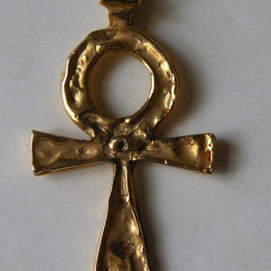 Sterling silver vermeil Ankh pendant. Handmade. image 2