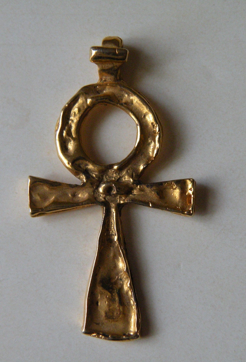 Sterling silver vermeil Ankh pendant. Handmade. image 2