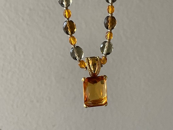 Joan Rivers Topaz Czech glass beaded necklace wit… - image 4
