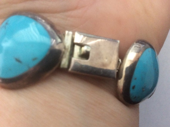 Taxco Mexican silver 950, turquoise, black onyx link … - Gem