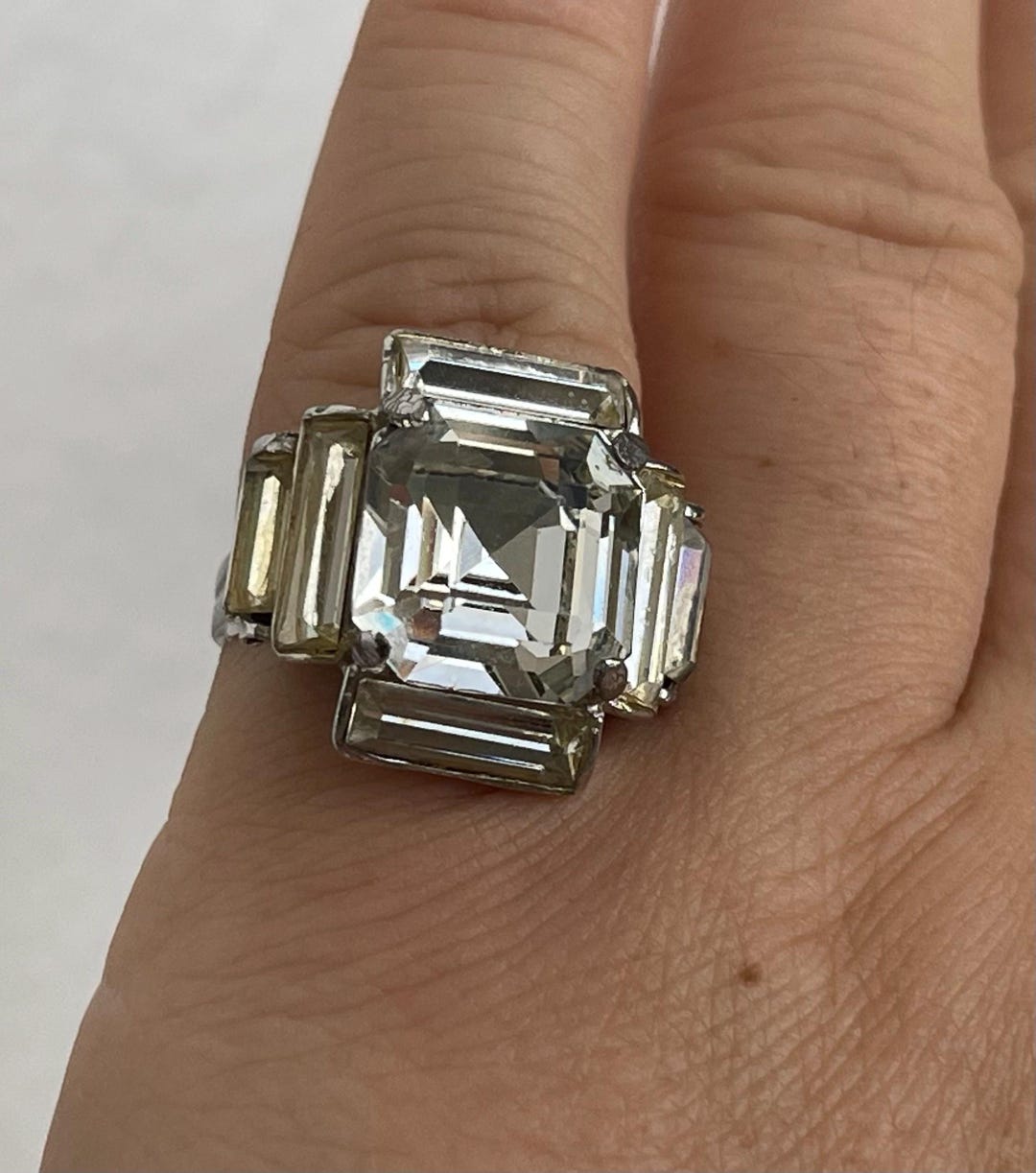 Hollycraft Clear Rhinestone Ring Size 6 - Etsy