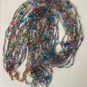 Joan Rivers multi strand Czech glass beads necklace