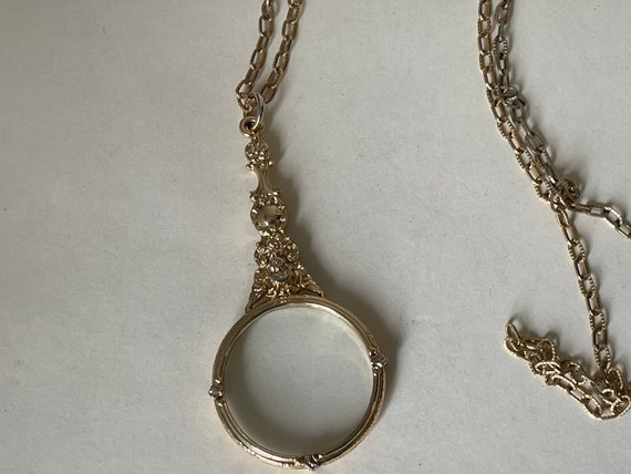 Joan Rivers Magnifying Glass Lorgnette CHERUB ANGEL Pendant