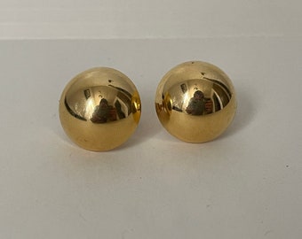 Napier gold plated dome, button clip-on screw-back earrings