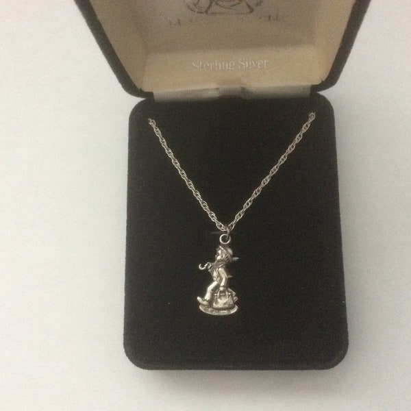 Hummel Club Sterling Silver Merry Wanderer Boy with Suitcase and Umbrella 19.75" Necklace