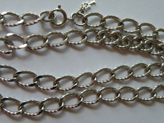 Trifari silver plated chain 60" - image 3