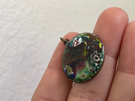 Harris unmarked  multi color enamel, millefiori g… - image 2