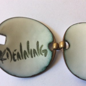 Kay Denning copper enamel earrings, bracelet. Set image 9